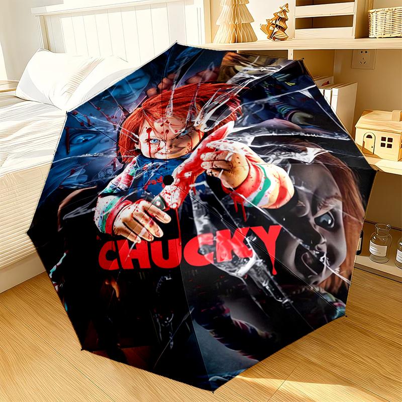 

Chucky s Halloween Horror Umbrella 8-Frame for Travel, camping, Casual Lightweight Portable Umbrella, Essential for every family Holidays Gift