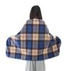 140*100cm Plush Stripe Warm Shawl Thicken Wearable Scarf Women Soft Flannel Blanket Shawl  Winter