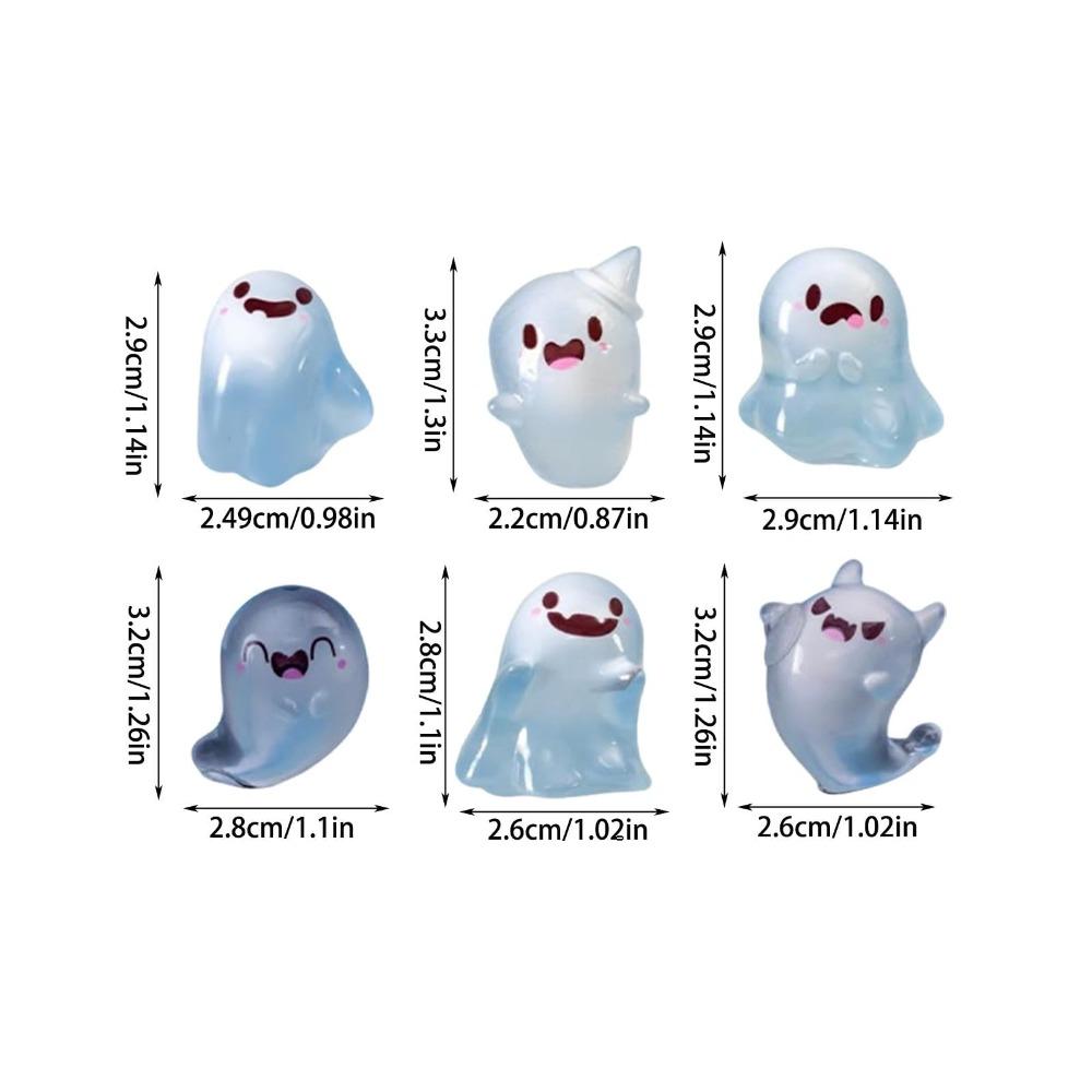 Mini Ghost Figures With Box Luminous Ghost Figurines Resin Glow in The Dark Ghost Figures Cute Positive Gift