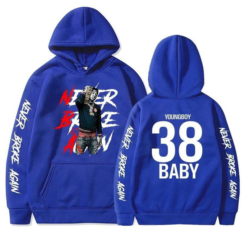 Never Broke Again Hoodies Fashion YoungBoy Graphic Print Men's and Women's Harajuku Autumn Winter Plushed Brand Sweater