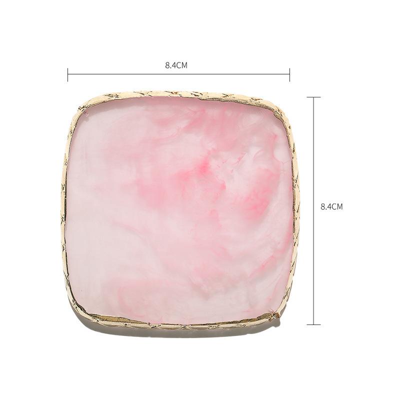 1pc Round/Square Painted Gel Polish Palette Natural Resin Onyx Display Board Holder Practice Nail Art DIY Tools