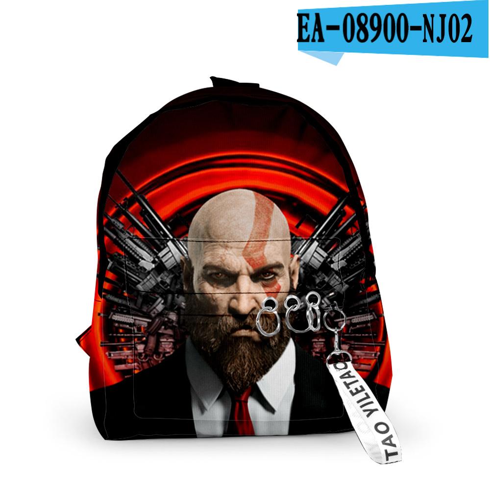 Cartoon Youthful Game Hitman School Bags Notebook Backpacks Boys/Girls 3D Print Oxford Waterproof Key Chain Small Travel Bags
