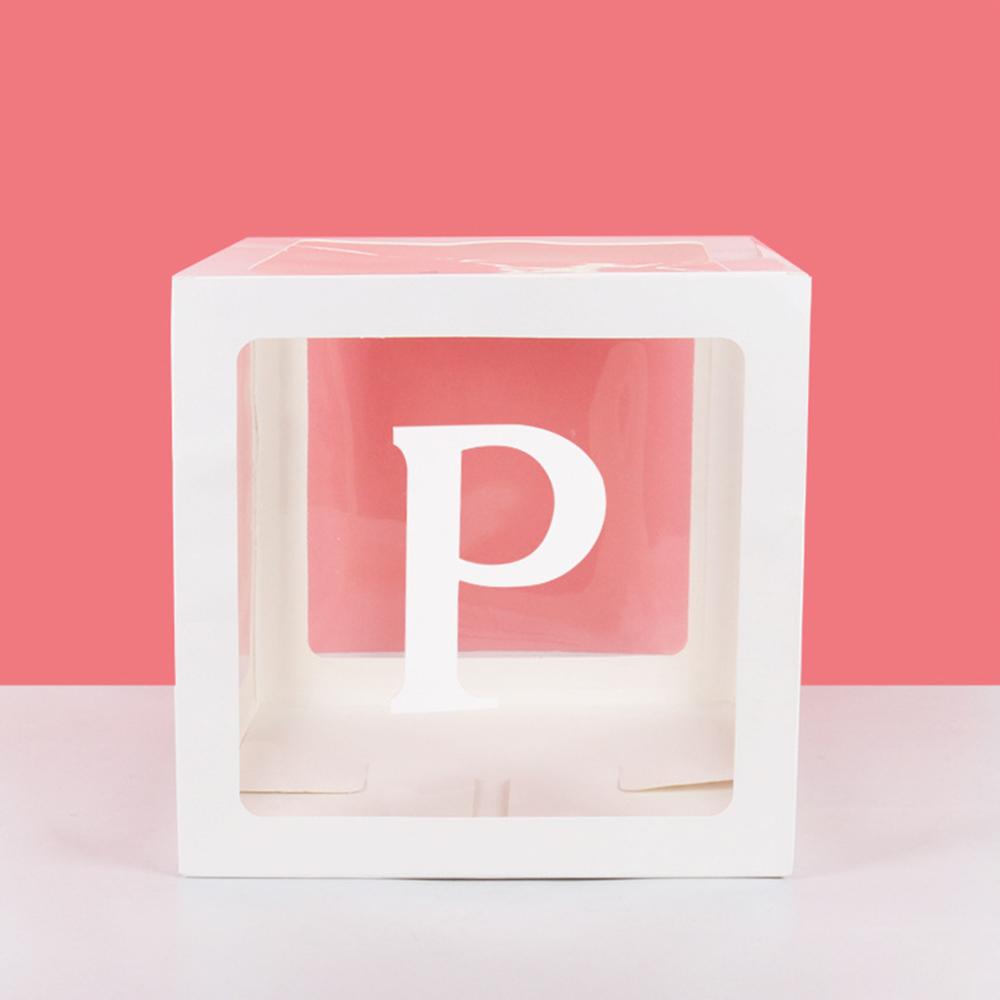 Runtow 1pc 25cm Transparent Letter Box ,Birthday Wedding Custom Name Balloon Box ,1st Birthday Party Decorations, Baby Shower