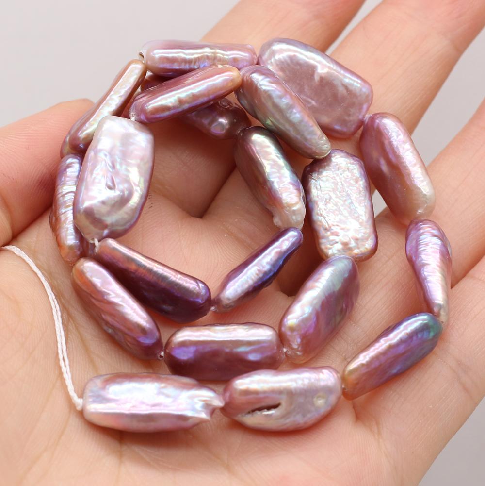

1String, 10×18mm Purple Natural Freshwater Pearls, Handmade Rectangle Pearl Beads for Jewelry Making DIY Necklace Bracelet Accessories 36cm 1String/10×18mm-36cm фиолетовый
