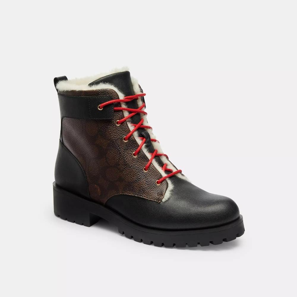 

Coach LorraIne Bootie In Signature Canvas Black Mahogany US 7.5/Regular