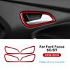 For Ford Focus SE ST Ecoboost 2012 2013 2014 Real Soft Carbon Fiber Sticker LHD RHD Car Door Handle Frame Panel Trim Accessories