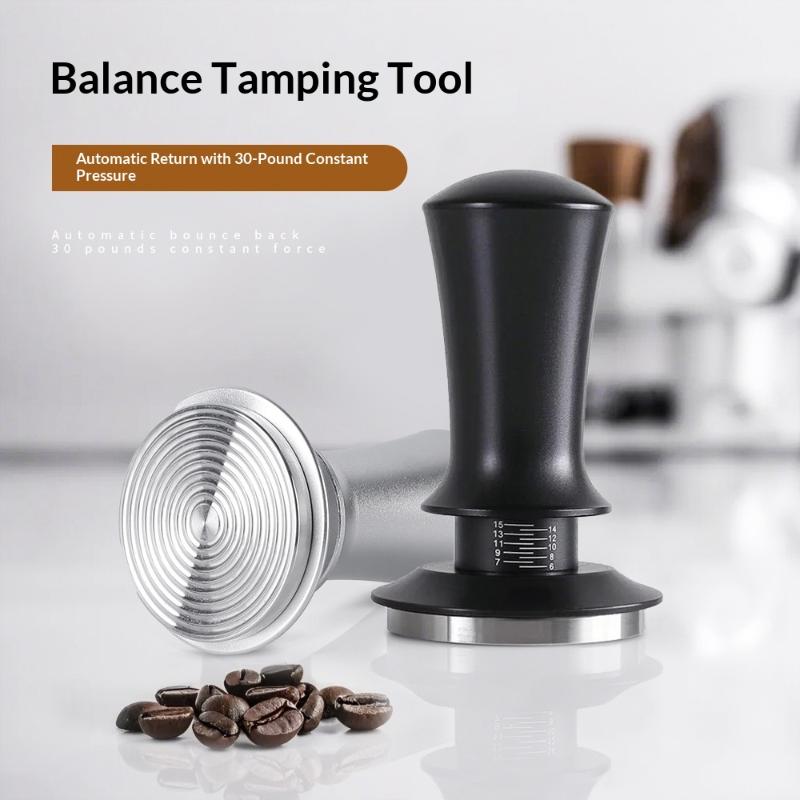 51/53/58mm Espresso Tamper With Calibrated Spring Ergonomic Barista Coffee Press for Café Commercial Use