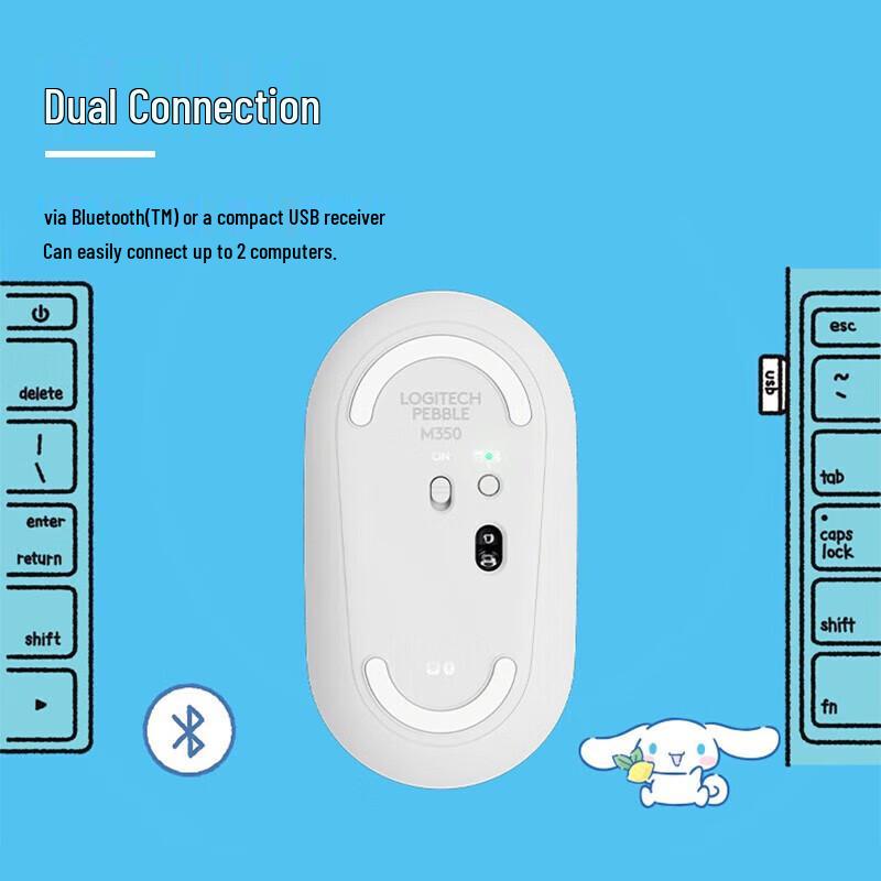 Logitech PEBBLE Cinnamoroll Dual-Mode Silent Wireless Mouse