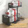 Double Drawer Sink Storage Rack Adjustable Height Household Sliding Cabinet Basket Space Saving Kitchen Storage Rack