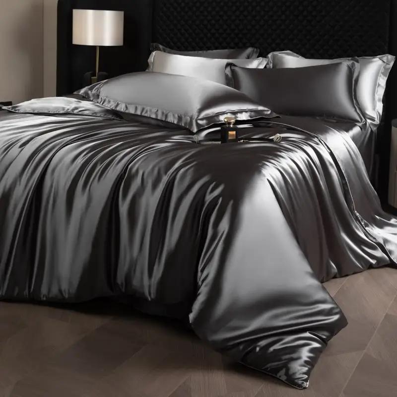 Natürliche Maulbeerseide Bettwäsche-Set Bettbezug 2 Kissenbezüge King Queen Size Bettwäschebezug-Set 4-teilig Bettdecke Bettwäsche-Sets