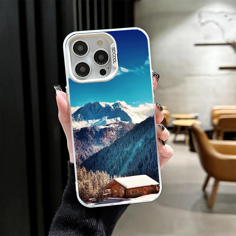 Mountain Peaks Landscape Soft Phone Case for iPhone 15 16 17 Pro Max 17Air 16E 14 Plus 13 12 Mini Shockproof Cover Back Shell