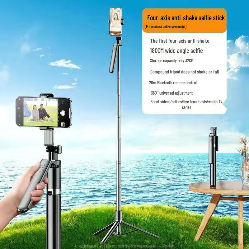 Bluetooth Selfie Stick with Integrated Fill Light & Remote, Multifunctional Tripod for Live Streaming