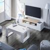 Table basse relevable - Mélaminé blanc - L 105 x P 55 x H 45 cm NOVA