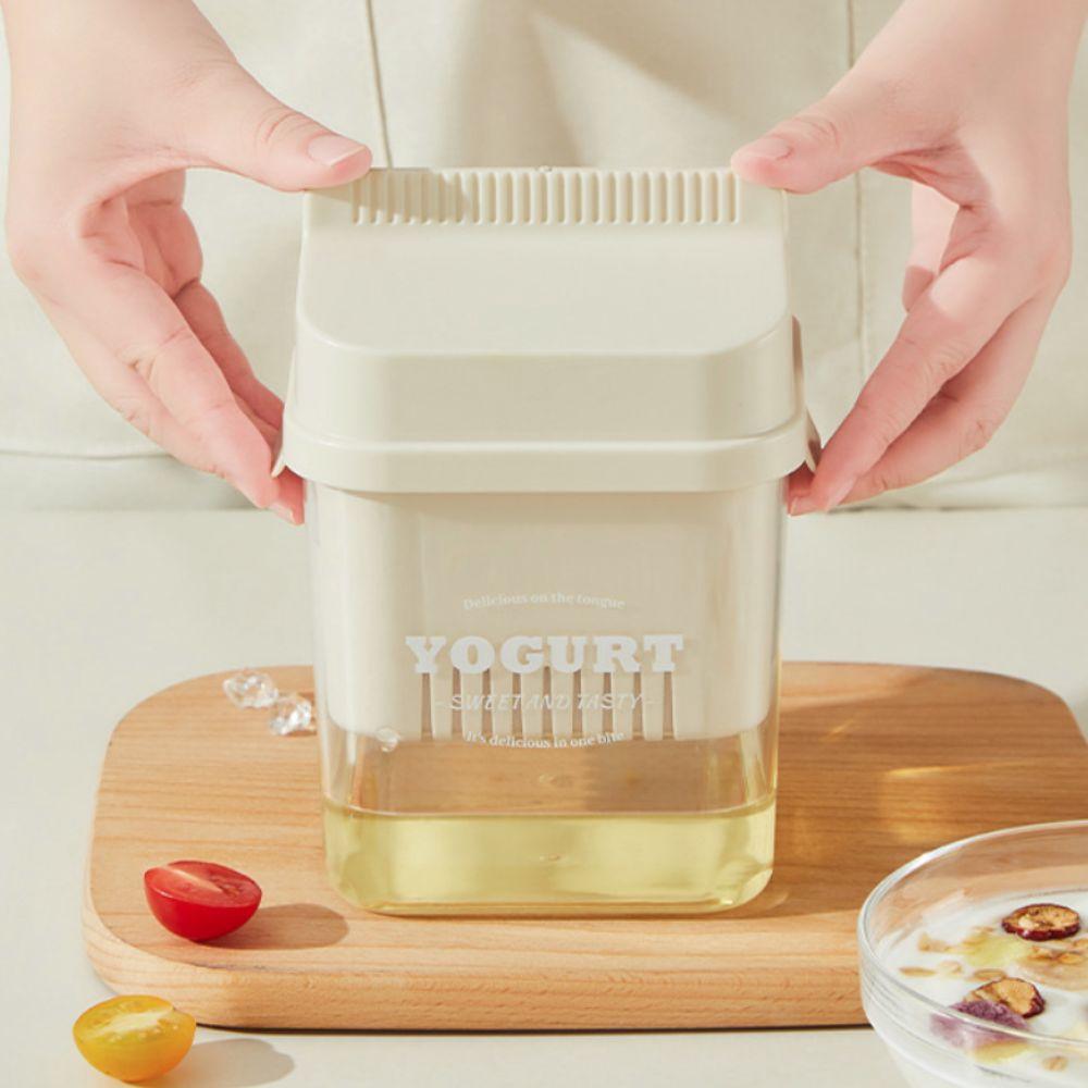 Spring Press Type Yogurt Filter Milk Box Shape Yogurt Maker Portable Whey Separator  Fridge