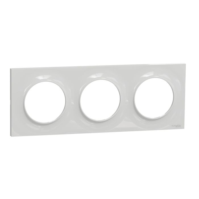 Plaque - SCHNEIDER ELECTRIC - ODACE Styl - 3 postes - Gris - Antibactérien - 71mm
