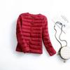 Womens Lightweight Short Down Jacket No Collar Thin Inner Layer Warm Fashionable Plus Size Outerwear
