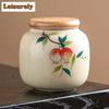 250ml Hand-painted Pomegranate Tea Box Organizer Moisture-proof Handmade Storage Tank Containers Tea Caddy Teaset Decoration