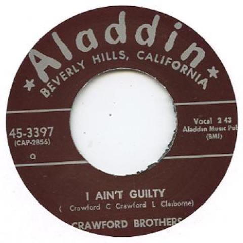 7inch Record CRAWFORD BROTHERS - It Feels Good / I Ain't Guilty 453397 Aladdin 2011 UK Blues Used