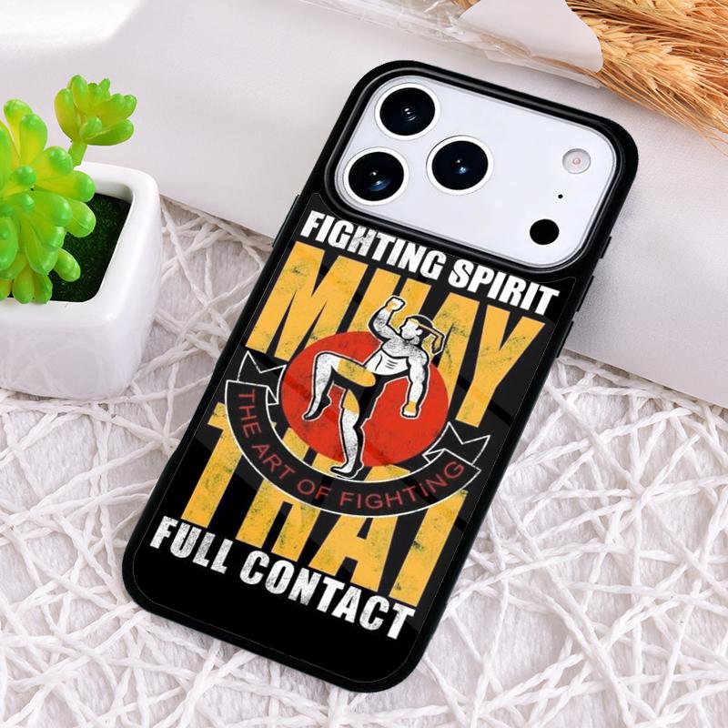 Muay Thai Knee Shockproof Phone Case for iPhone 17 Air 16e 15 11 12 14 13 Pro Max Cover Coque