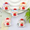 Cartoon Fruit Kitten Resin DIY Hair Clip, Keychain, Phone Case, and Fridge Sticker Decorations