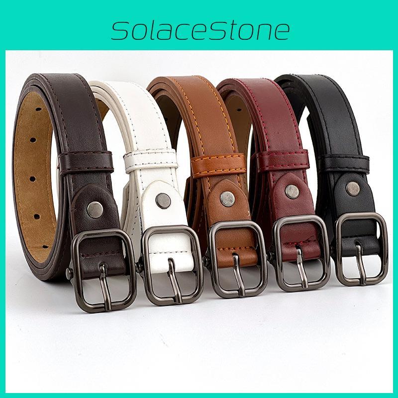 Simple Womens Pu Leather Belt With Metal Buckle For Business And Casual Outfits