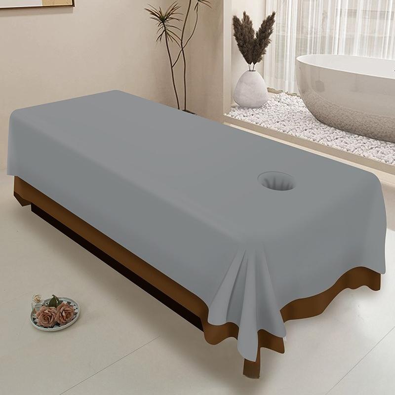 1 stuks Effen Verzorging Salon Beddengoed SPA Massage Krimpbestendig Kreukvrij Zacht en Huidvriendelijk Beddengoed Band/geen Gaten 140x240cm with hole