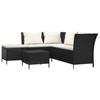 Vidaxl 4-Piece Lounge Set With Cushions, Poly Rattan