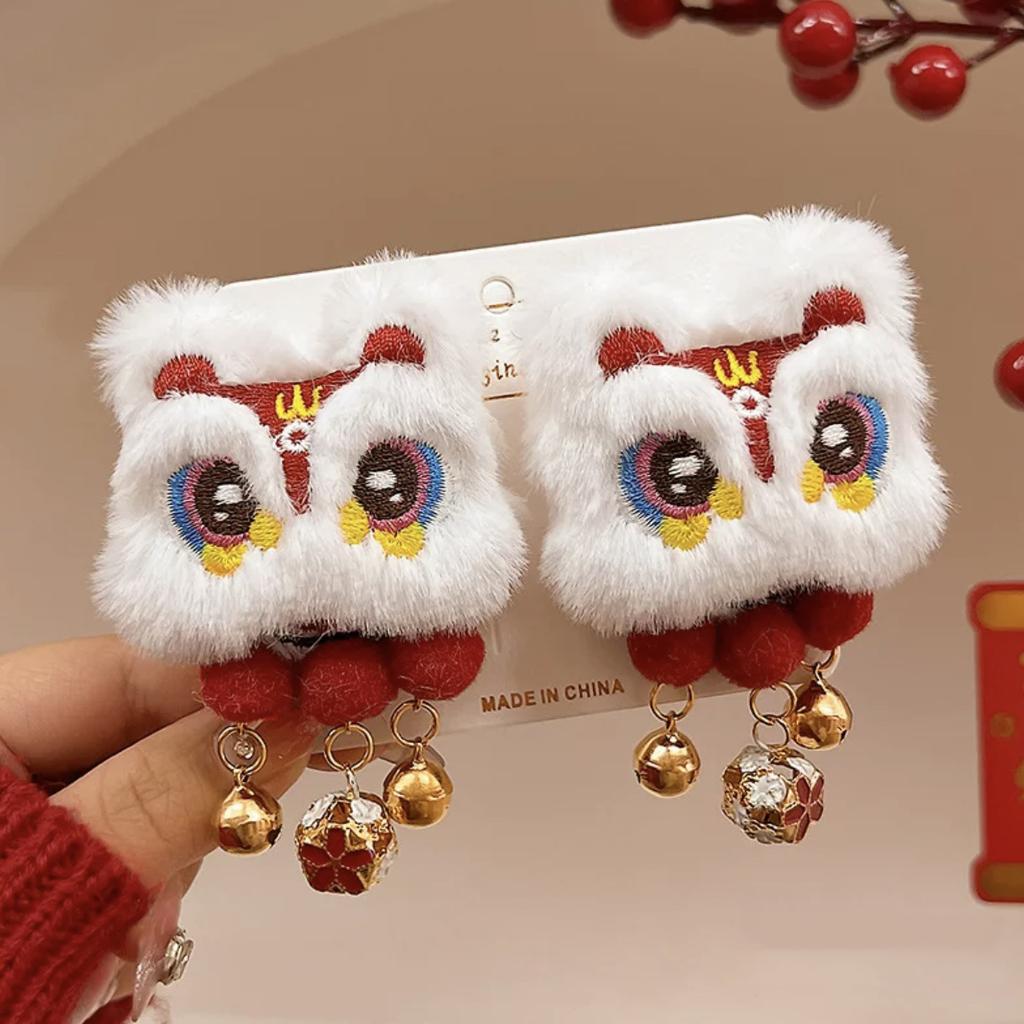 Girl's Hair Accessories Chinese Style Hair Cards Children's New Year Fans Ancient Style Hair Clips Hanfu Headwear New Year Gifts