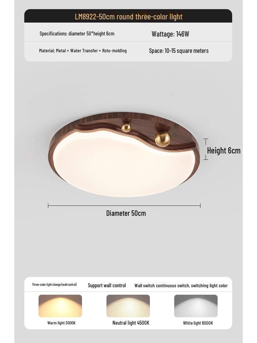 

Потолочный светильник из американского ореха в стиле ретро: Новый средневековый стиль 2024 года для гостиной или спальни Round 50cm