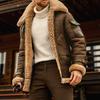 Male Jacket Turn-down Collar Pockets Polyester Zipper Closure Winter Coat for Outdoor