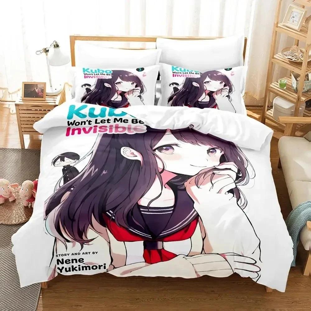 Anime Kubo Won't Let Me Be Invisible Bedding Set Duvet Cover Bed Set Quilt Cover Pillowcase Comforter King Queen Size Boys Adult