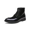 Plus Size Men's High-Top Lace-Up Patchwork Casual Leather Work Boots