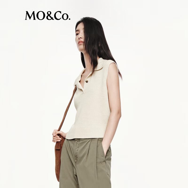 MO&Co. Sleeveless Wool Polo Top
