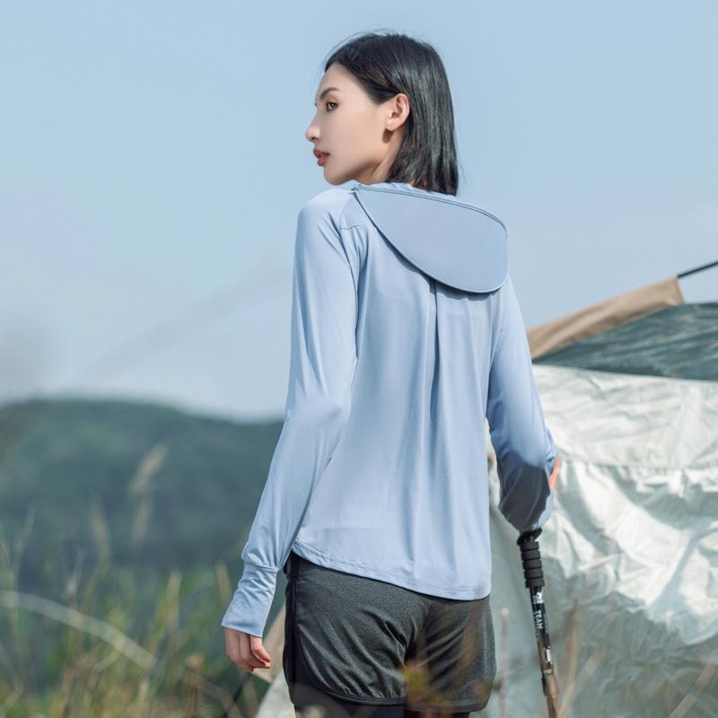 Women's Summer UV Protection Ice Silk Jacket - Lightweight, Breathable, and Original Yarn with Large Brim for Sun Safety
