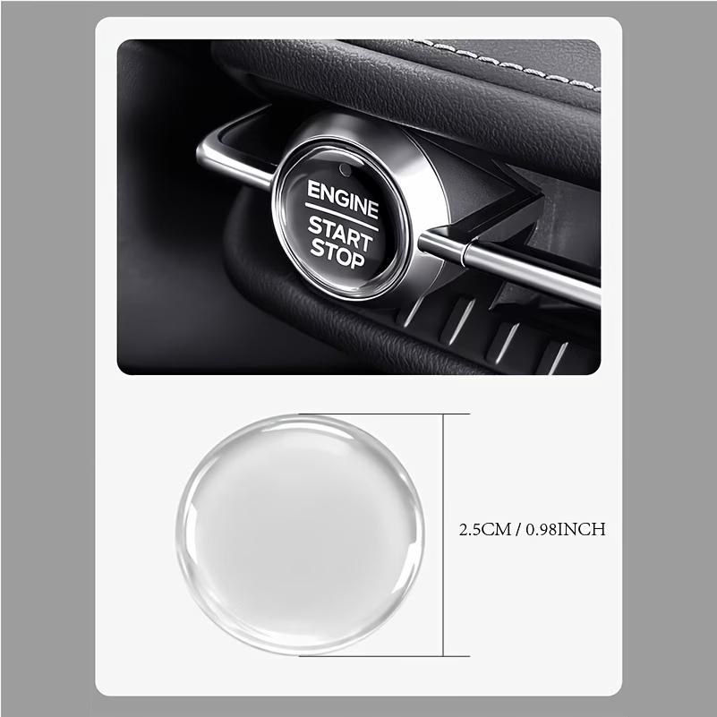 1pc Car Interior Clear Crystal-clear Epoxy Engine Ignition Start Stop Switch Push Button Sticker Cover Trim Invisible Protective Film Accessories