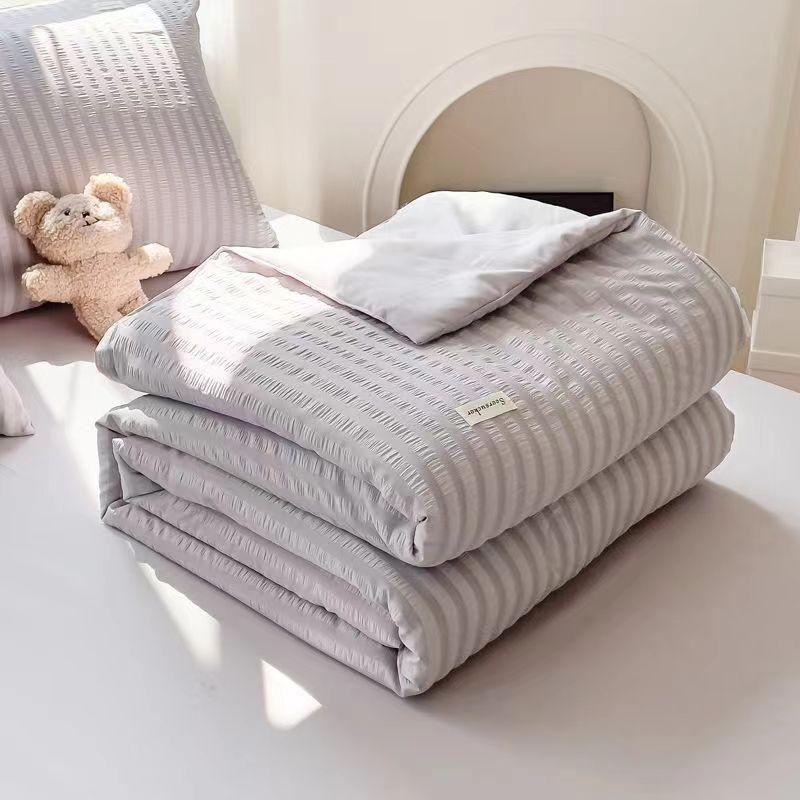 Seersucker Cool Summer Duvet Double Machine Washable Quilt Mattress Comforter Comfortable Soft Touch Mattress Cover 1pcs