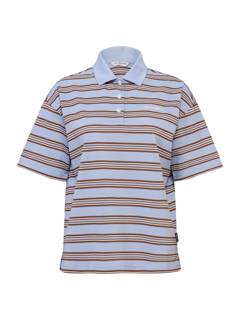 EIDER Ciel Women'S Striped Short Sleeve Polo Shirt_Sky Blue