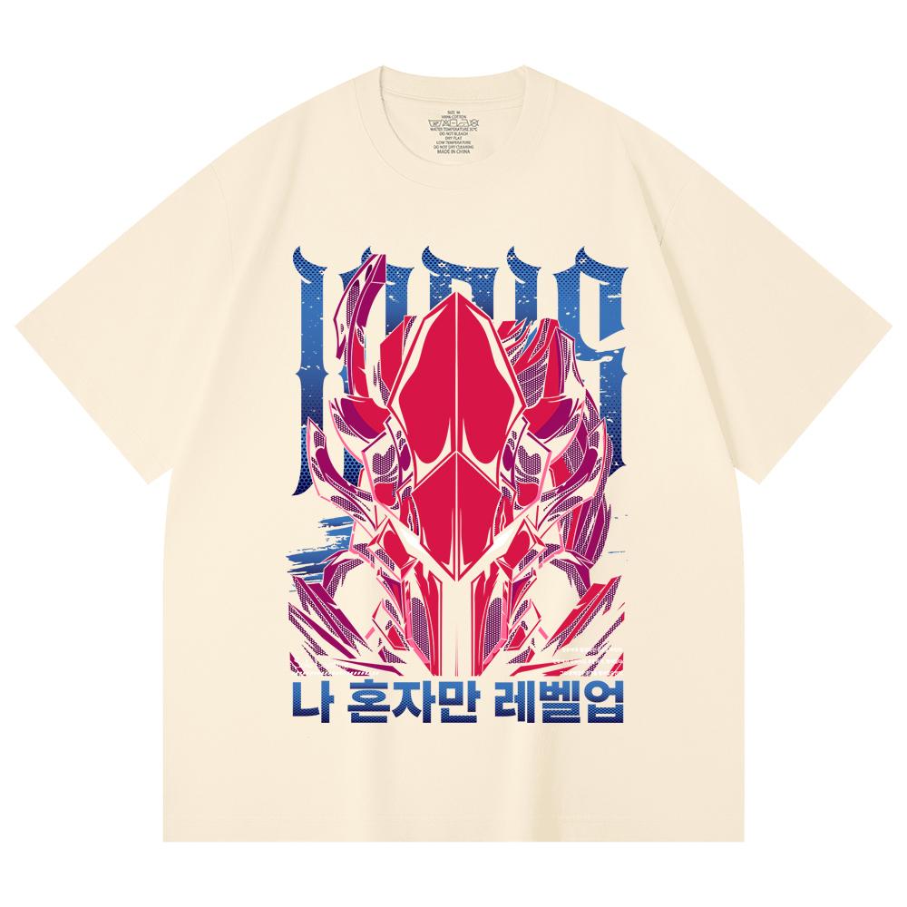 230 Gsm 100% Cotton Solo Leveling V13 Igris Print Unisex Heavy Cotton T Shirt