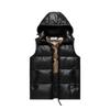 2024 Winter Black Gold Detachable Hood Down Cotton Vest - Unisex Thickened Short Outerwear