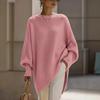 Damen Uni Rundhals Pullover Strickoberteil, Lockerer Fauler Stil Freizeit Strickbluse