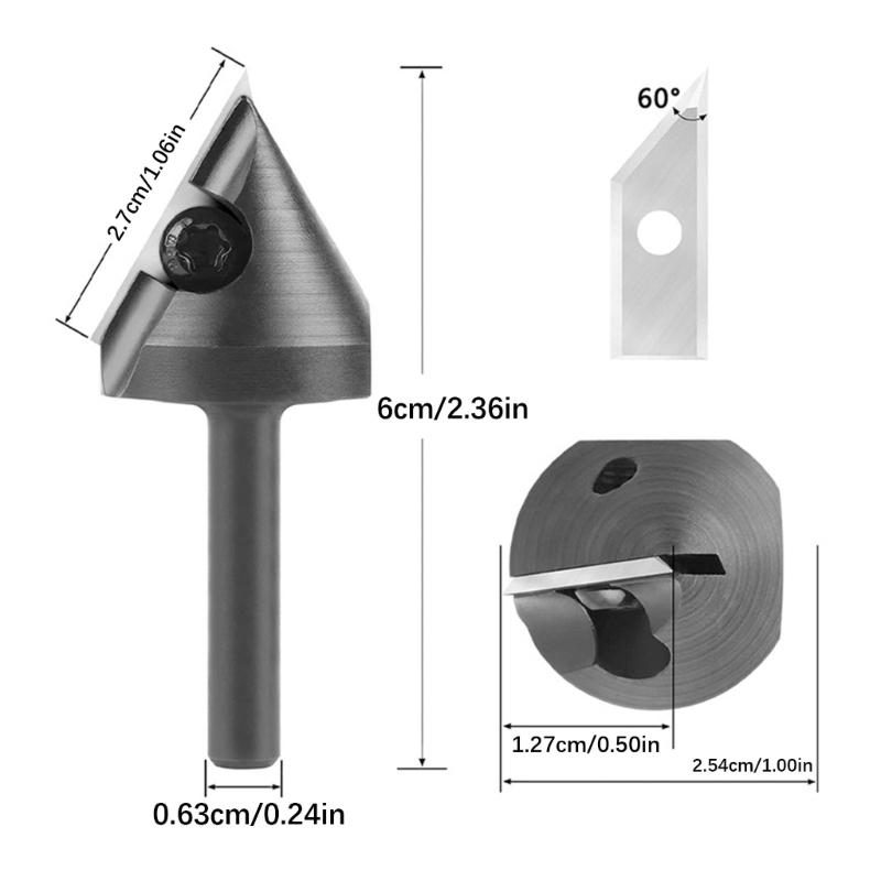 Interchangeable Insert Milling Cutter V Shaped Milling Tool 60/90°Angle Carbon Cutter For Wood Furniture Making