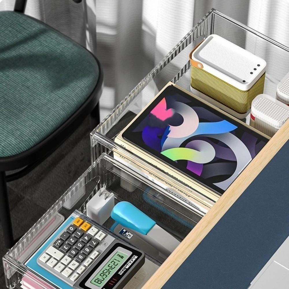 Transparent Under Desk Drawer Large Capacity Desk Organizer Cabinet Storage Drawer  Household