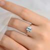 Sea Blue Treasure Ring, Feminine Temperament, Light Luxury, Fashionable, Versatile Ins, Blue Topaz, Non Fading Ring