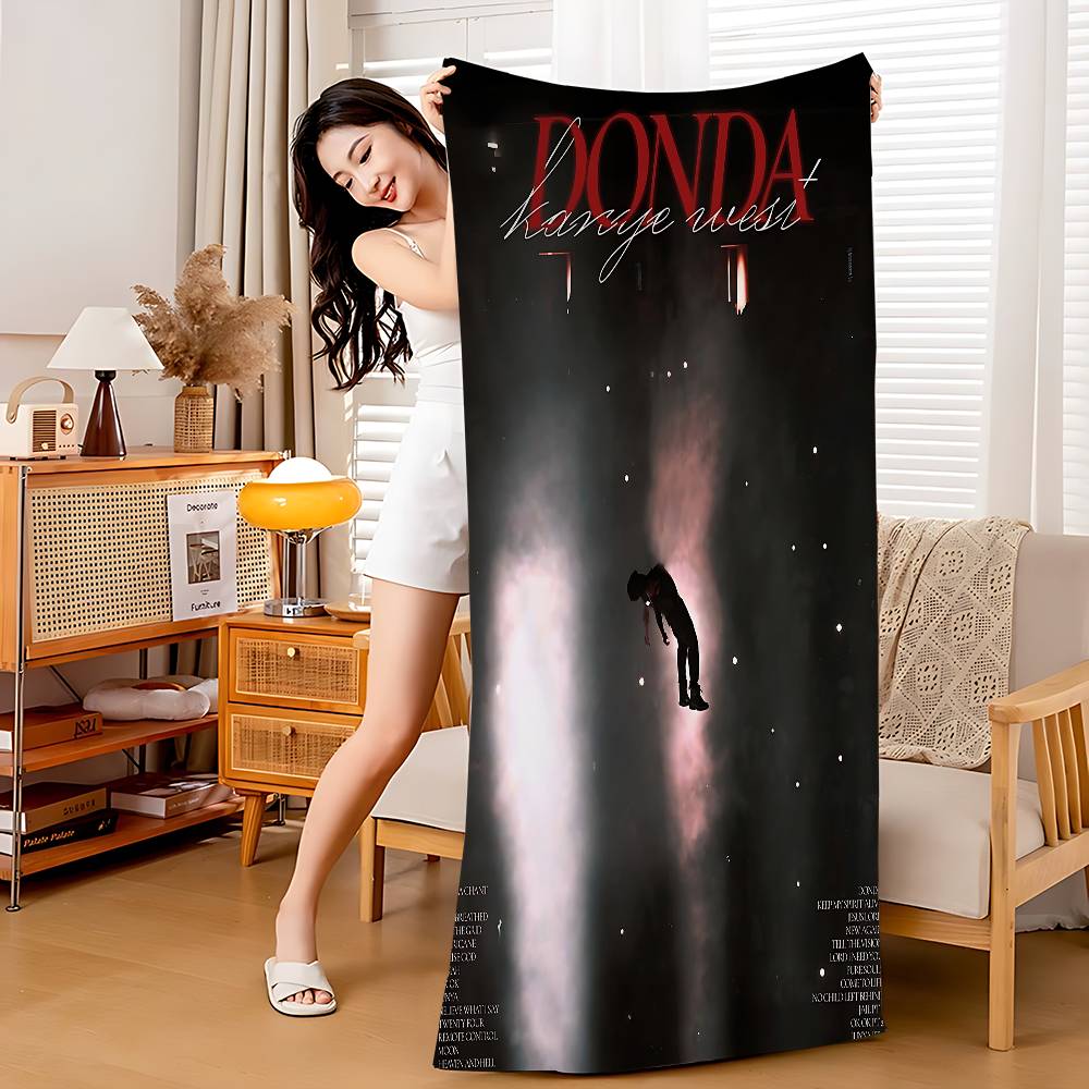 1PC K-Kanye W-West Y-Ye Rapper Microfiber Beach Towel Absorbent Quick Dry Soft Yoga Swimming Resort Mountain Climbing Towel