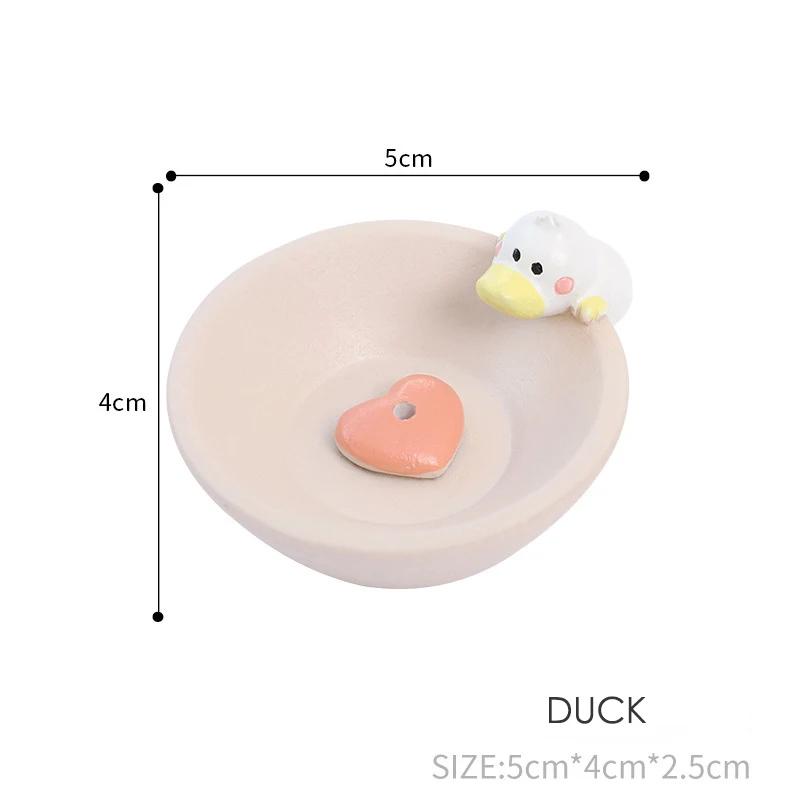 Cute Incense Stick Burner Ash Catcher Incense Holder Aromatherapy Plate Resin Rabbit Puppy Ornament for Home Spa Decoration