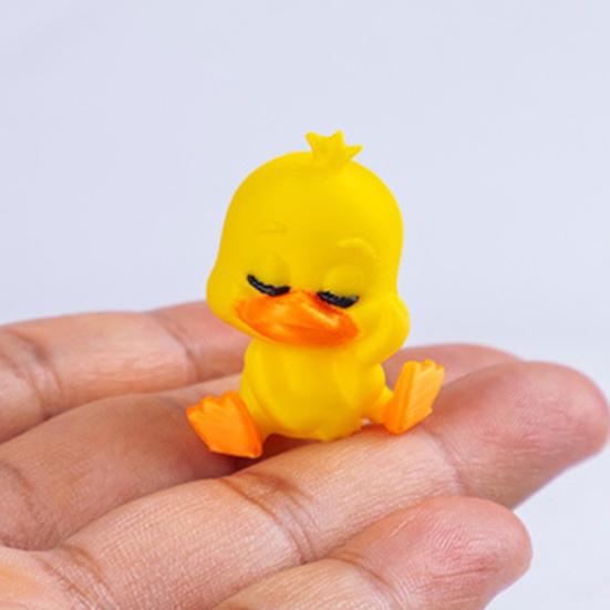3D-gedruckte kleine gelbe Enten, niedliche gelbe Entenfigur für Schreibtischdekoration, Enten-Miniaturfiguren für Mikrolandschaften, lustige Geschenkideen