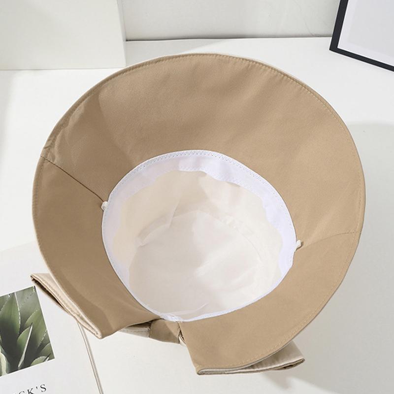 Women Big Bowknot Bucket Hat Solid Color Wide Brim Sun Protection Fisherman Panama Cap Sweet Girl Female Travel Beach Visors Hat