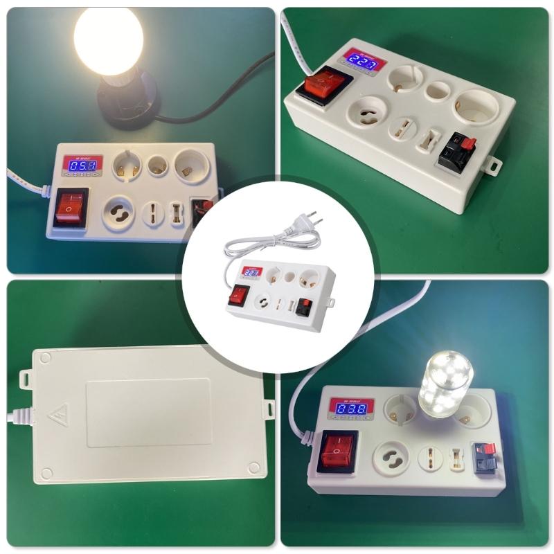 Multifunctional Electric Power Meter For LED Light Testing Voltage And Wattage Up To 600W With Various Socket Types