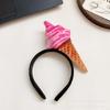 Quirky Fast Food Theme Elastic Hairband Chicken Leg Wing Vegetable Ice Cream Design Soft Fabric Headwear For All Ages