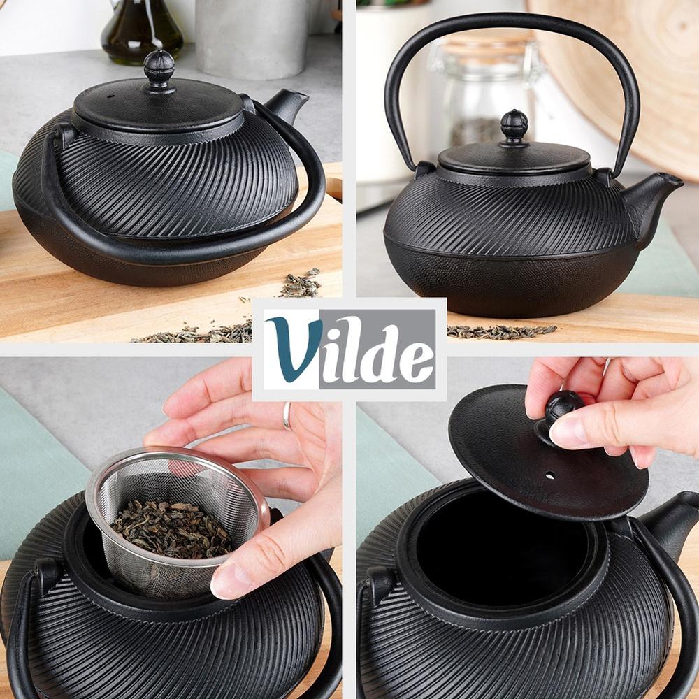 Cast Iron Kettle Teapot Teapot Infuser with Strainer for Herbal Tea 1L